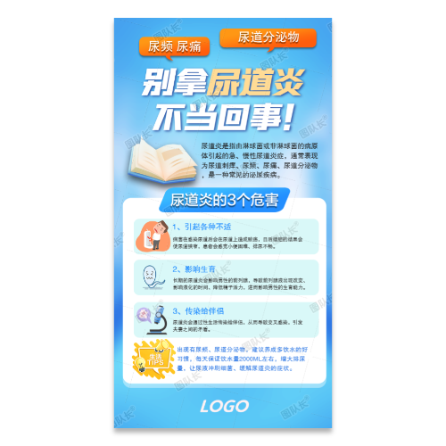 尿道炎尿频尿痛海报模板