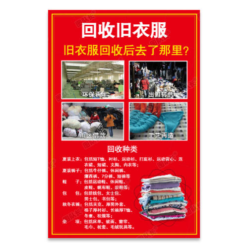 旧衣服回收海报模板