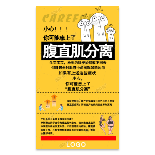腹直肌分离海报模板