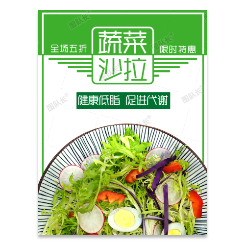 蔬菜沙拉海报模板