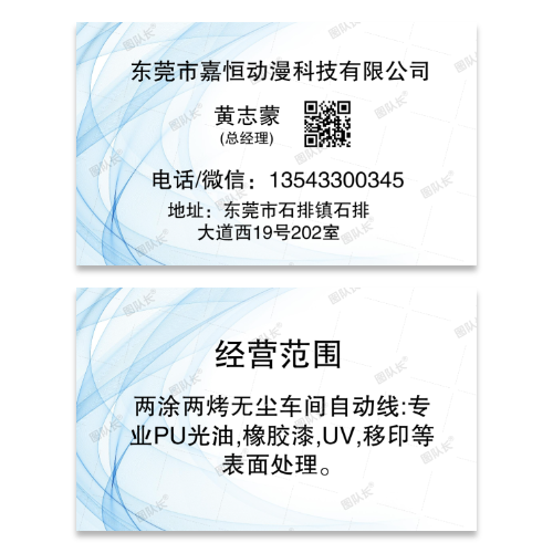 动漫科技有限公司名片模板