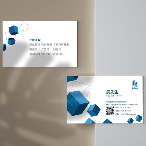 互联网软件开发公司名片模版