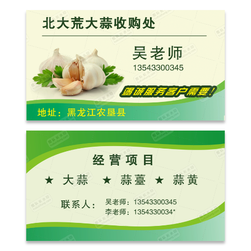 大蒜名片模版