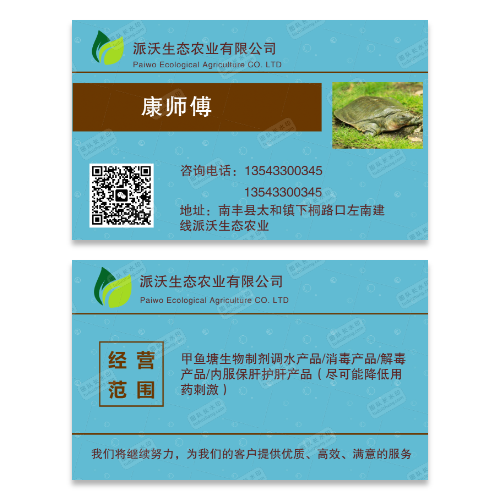 生态农业甲鱼养殖名片模板