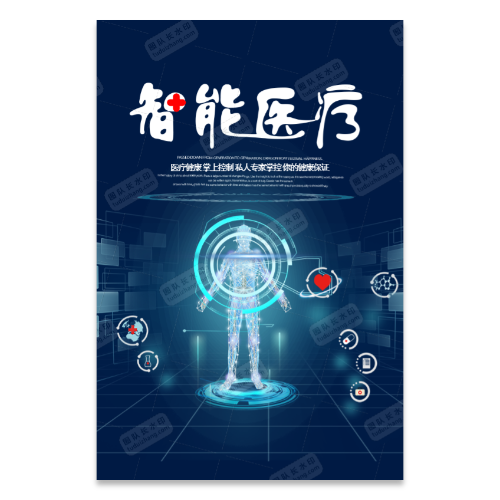 智能医疗科技感海报模板